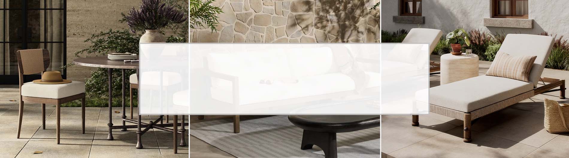 Outdoor furniture on display
