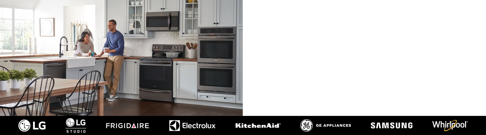 Couple cooking in modern kitchen