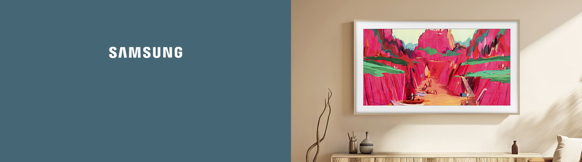 The Frame TV mounted on wall