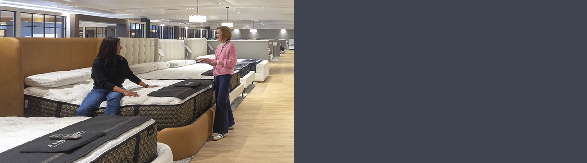 Woman getting a mattress consultation 