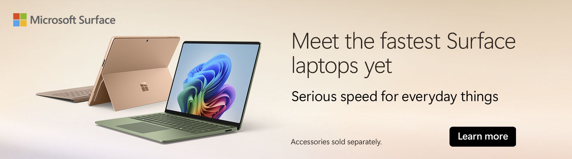 Microsoft laptops on display