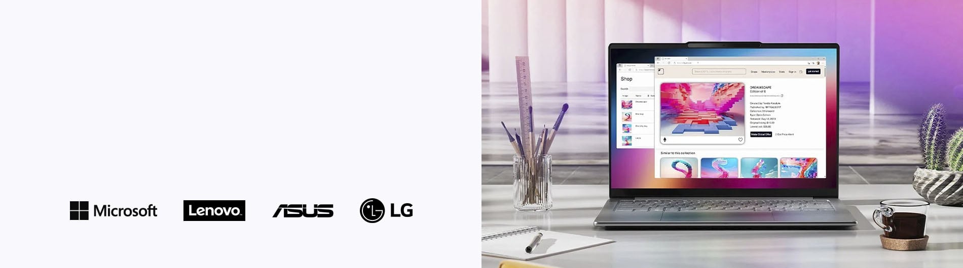 Laptop on display on desk