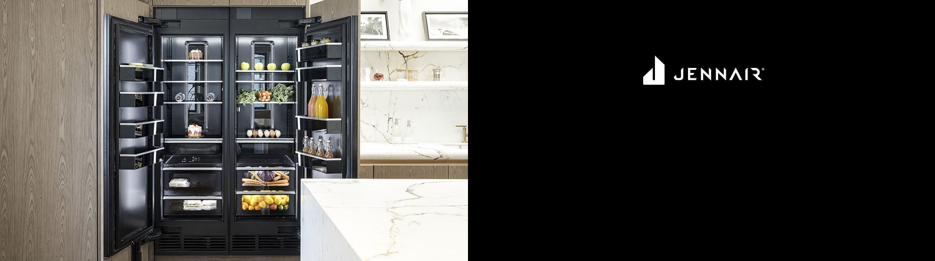 Luxurious built-in fridge in a kitchen