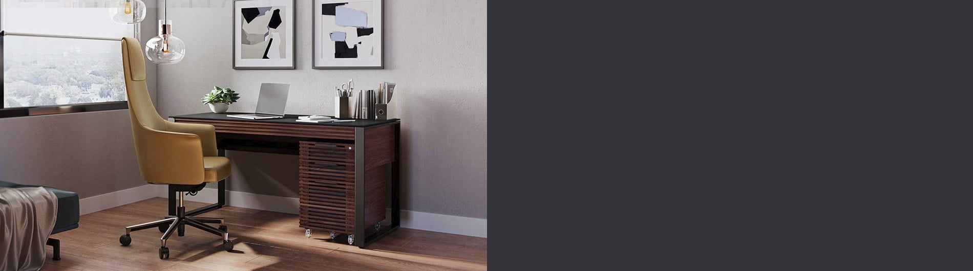 Furniture displayed in a home office