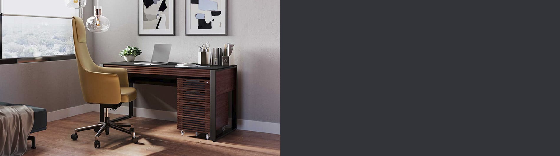 Furniture displayed in a home office