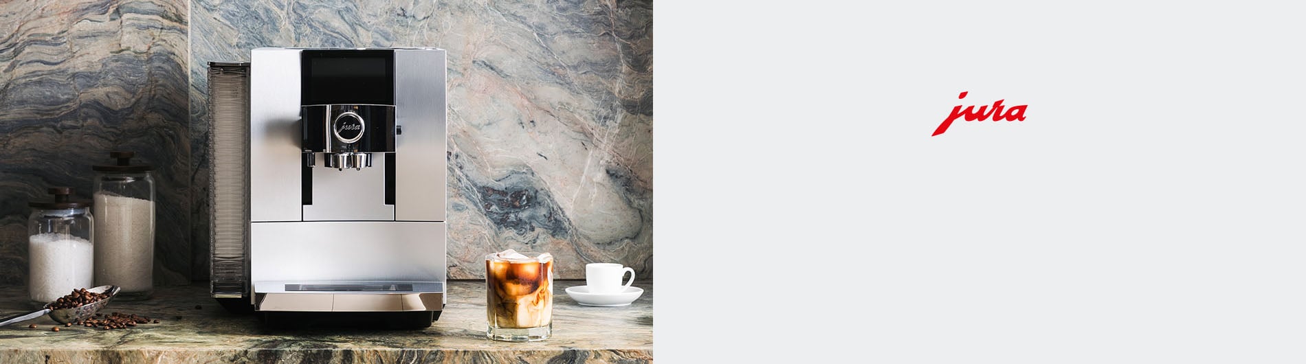 Automatic espresso machine on counter