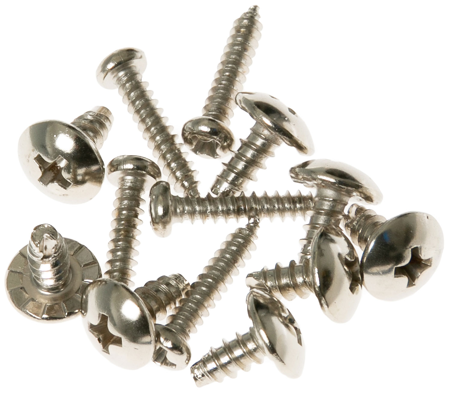 A collection of small metal screws.