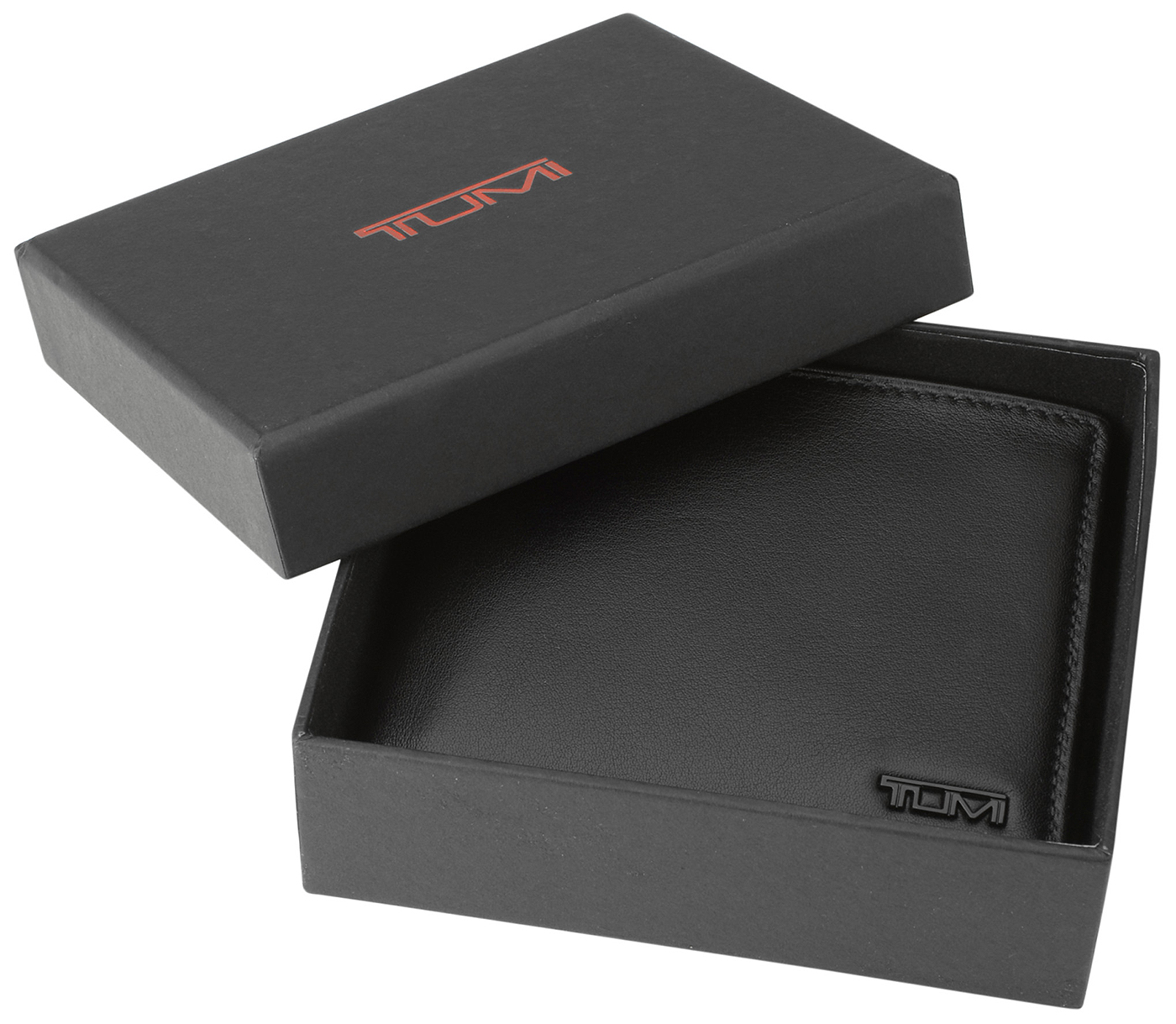 TUMI Black Center Flip ID Passcase Wallet - 0118632D-ID