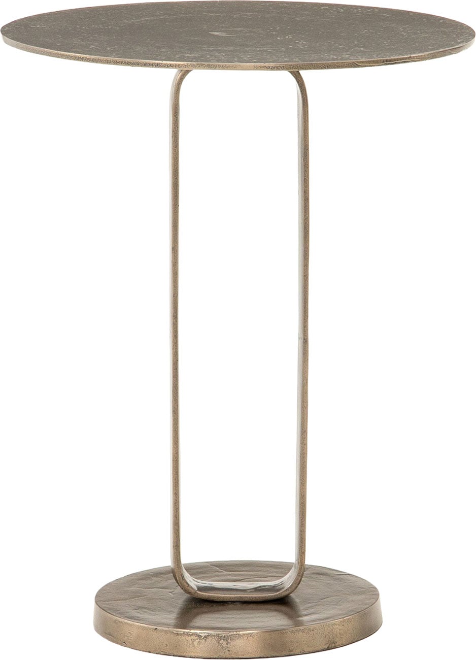 Four Hands Marlow Douglas Round Metal Aged Bronze End Table