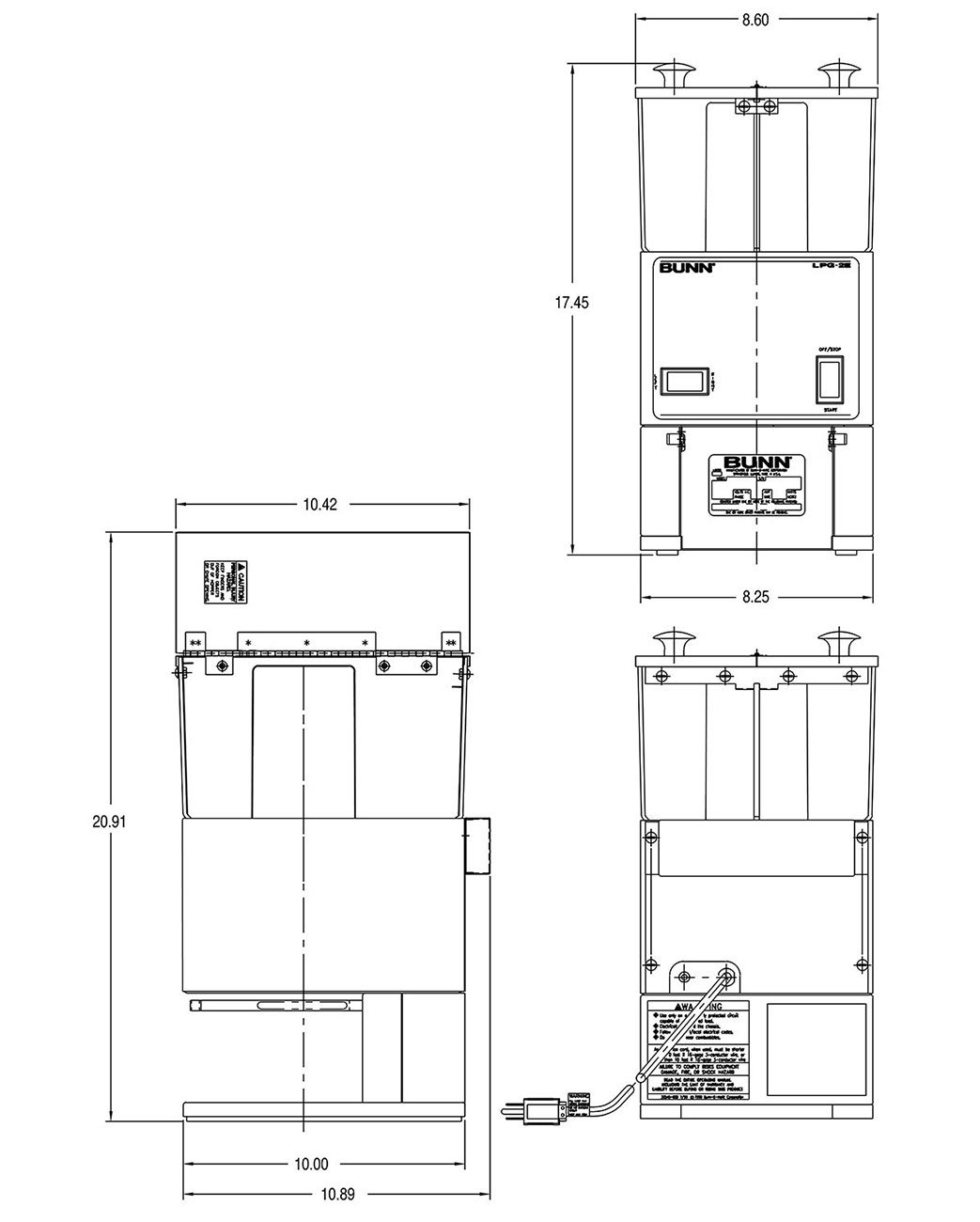BUNN Portion Control Coffee Grinder 268000000 Abt