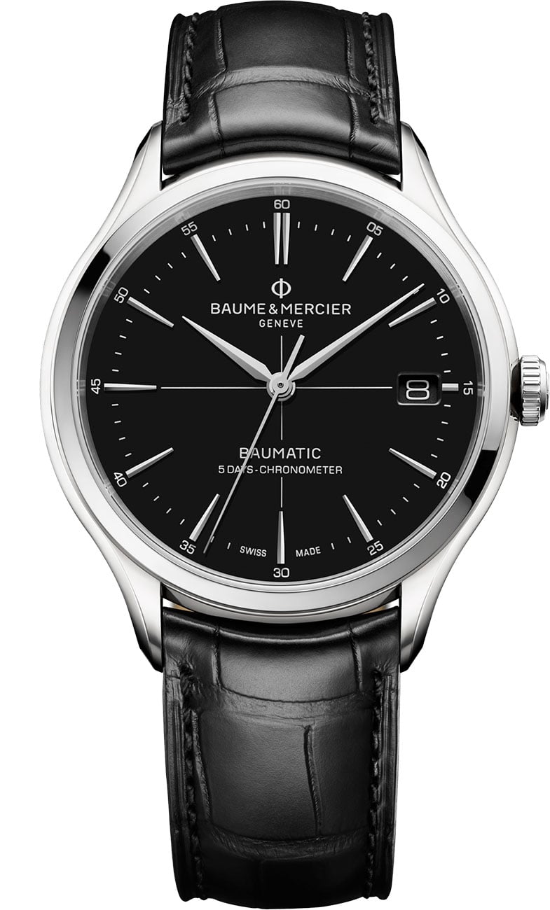 Baume & Mercier Clifton Automatic 40mm Black Dial Leather Strap Men's Watch 10692 10692