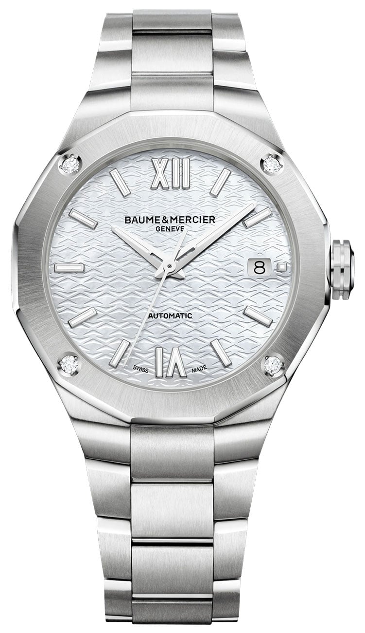 Baume Mercier Riviera Automatic White MOP Dial SS Bracelet Watch 33mm 2248$