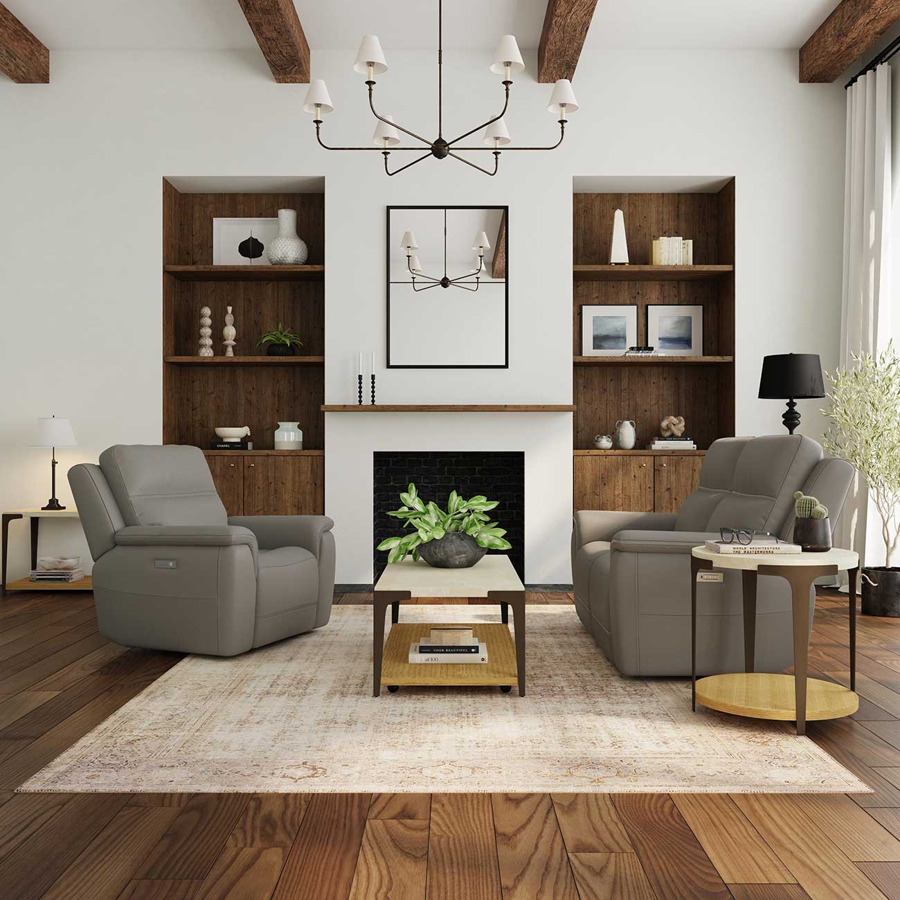 Flexsteel Sawyer Power Reclining Loveseat w/ Lumbar 1845-60PH-009-01