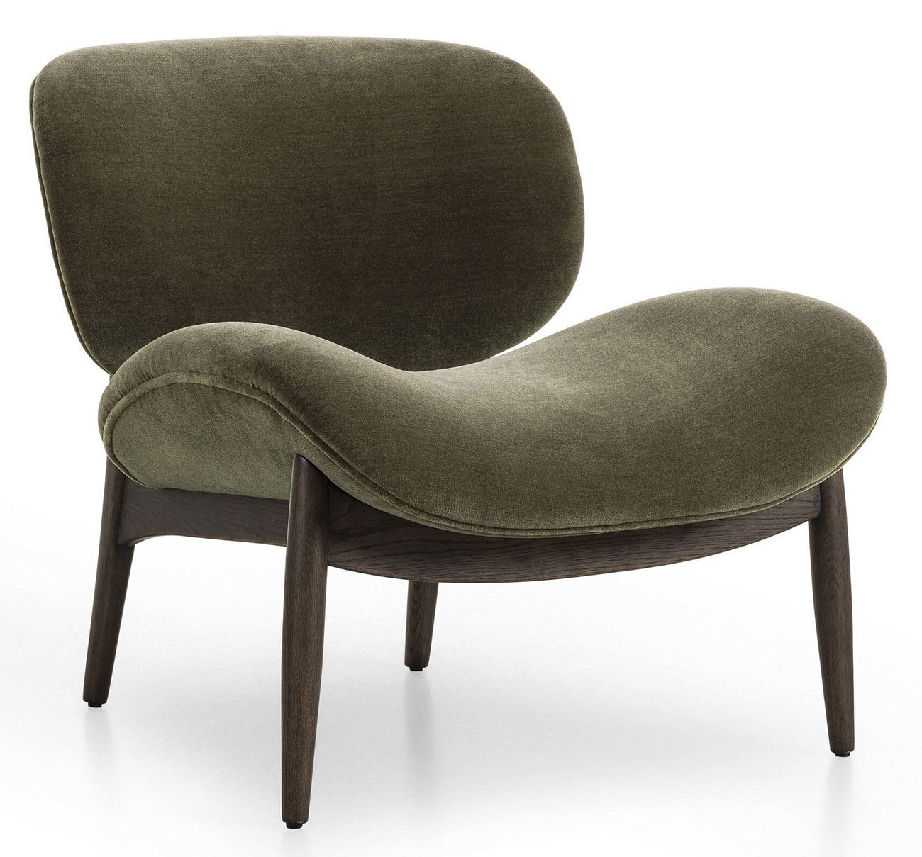 Charlie Modern Classic Monte Olive Velvet Slipper Chair