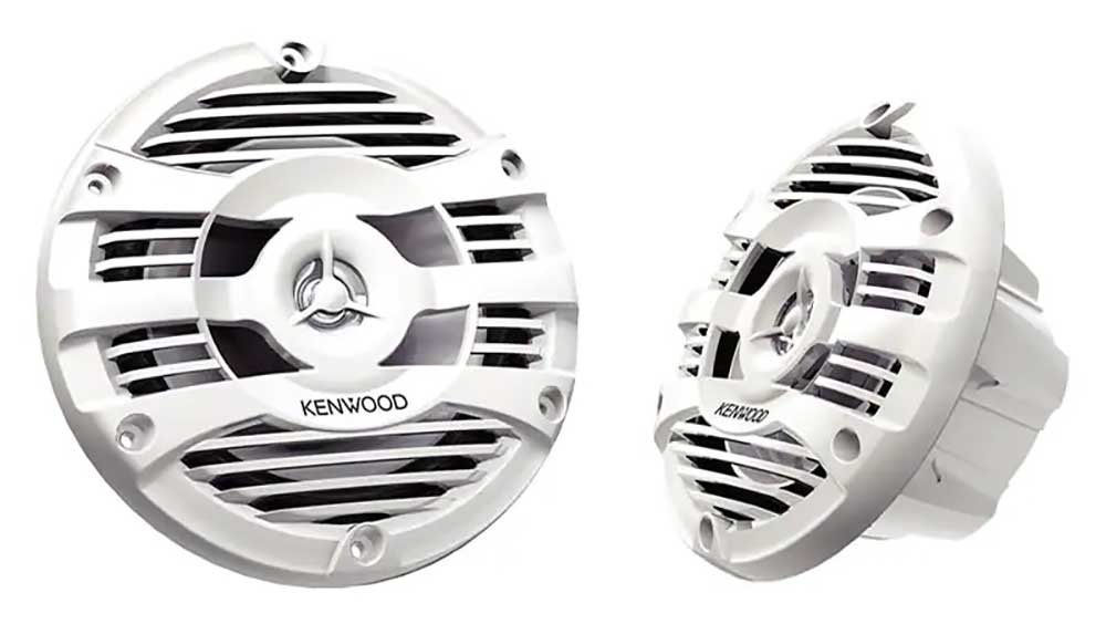 Kenwood 6.5" 2-Way Marine Speakers Pair - Water Resistant Boat Speakers Tan Color