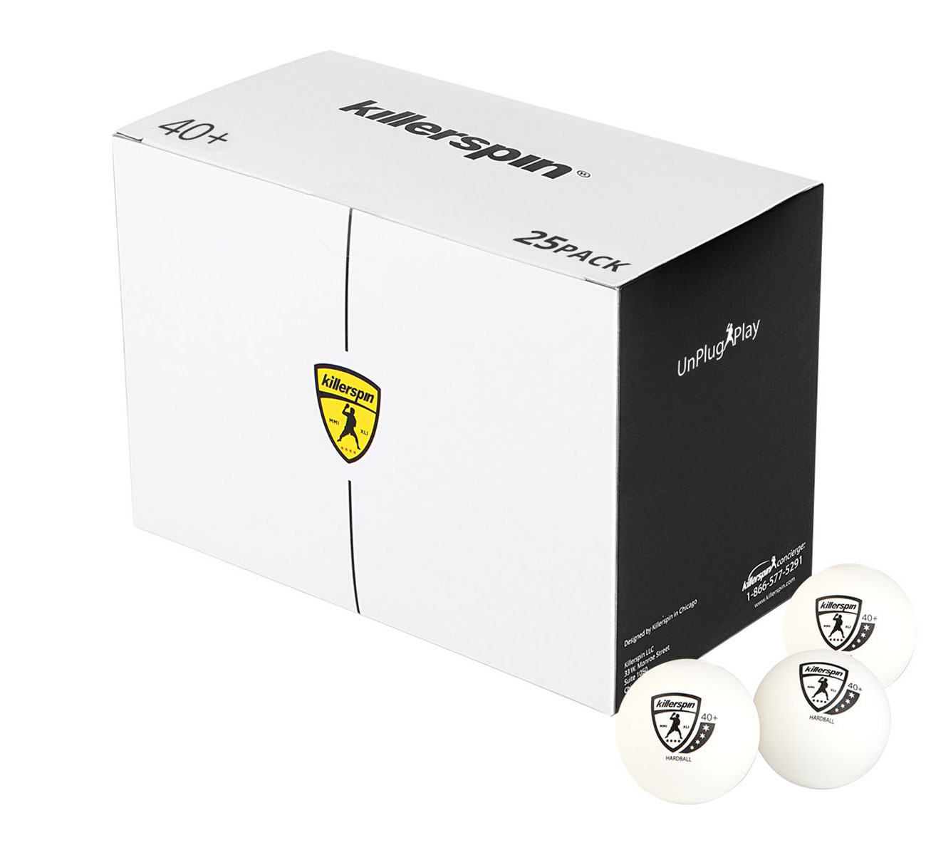 Killerspin 25 Pack White 4 Star 40+ Table Tennis Balls 204-05