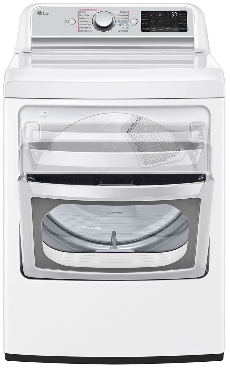 LG 7.3 Cu. Ft. White Gas Dryer DLGX7901WE Abt