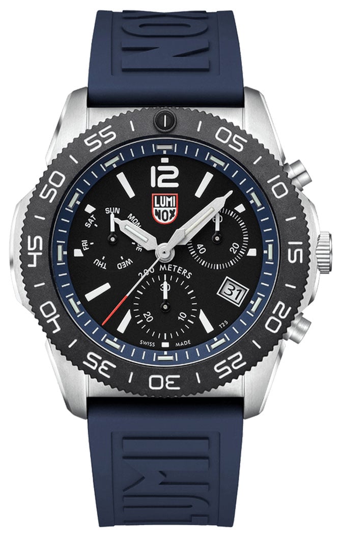 Luminox Pacific Diver Chronograph Black Dial Blue Rubber Strap Diver Watch 44mm 895$