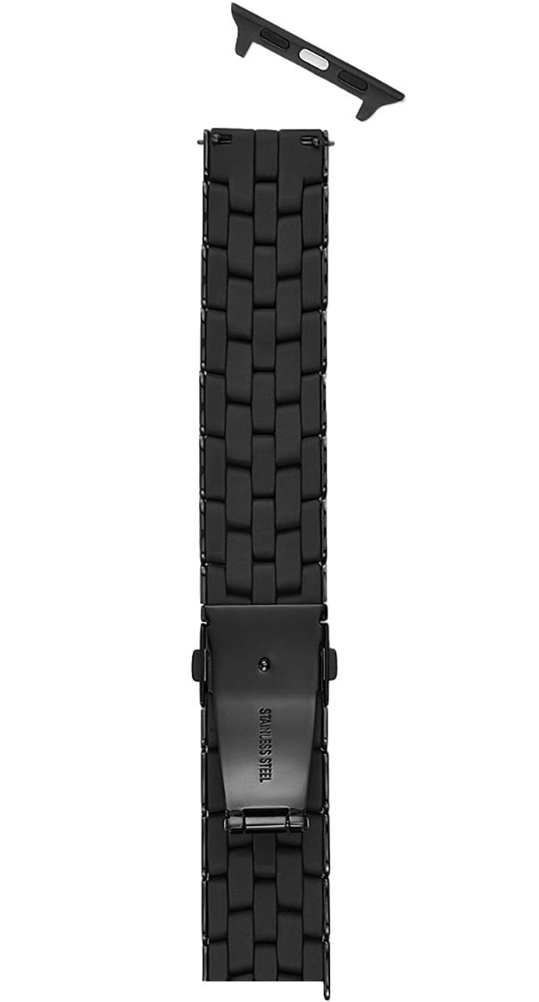 Michele Black Silicone Woven-Link 20mm Apple Watch Bracelet Michele Black Silicone Apple Watch Bracelet MS20GP479001 main image 3