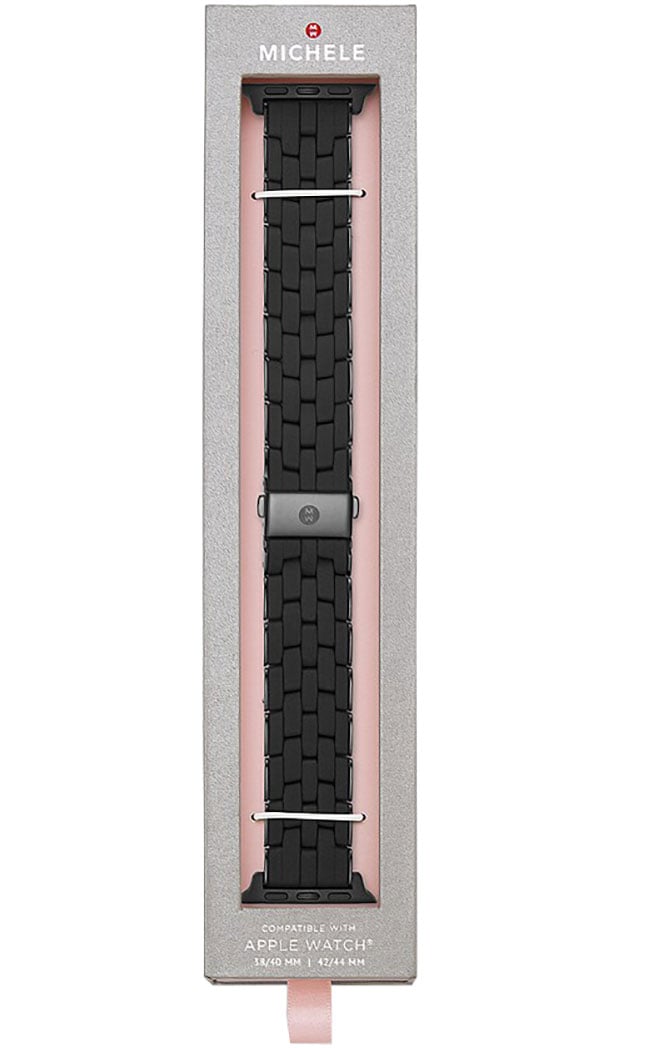 Michele Black Silicone Woven-Link 20mm Apple Watch Bracelet Michele Black Silicone Apple Watch Bracelet MS20GP479001 main image 4