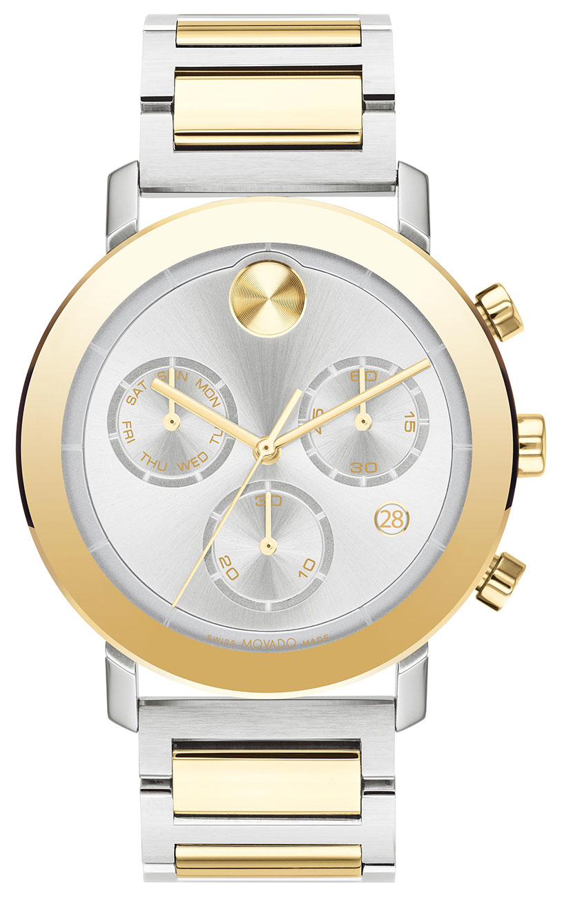 Movado BOLD Evolution Chrono Metallic Dial SS Watch 3600888