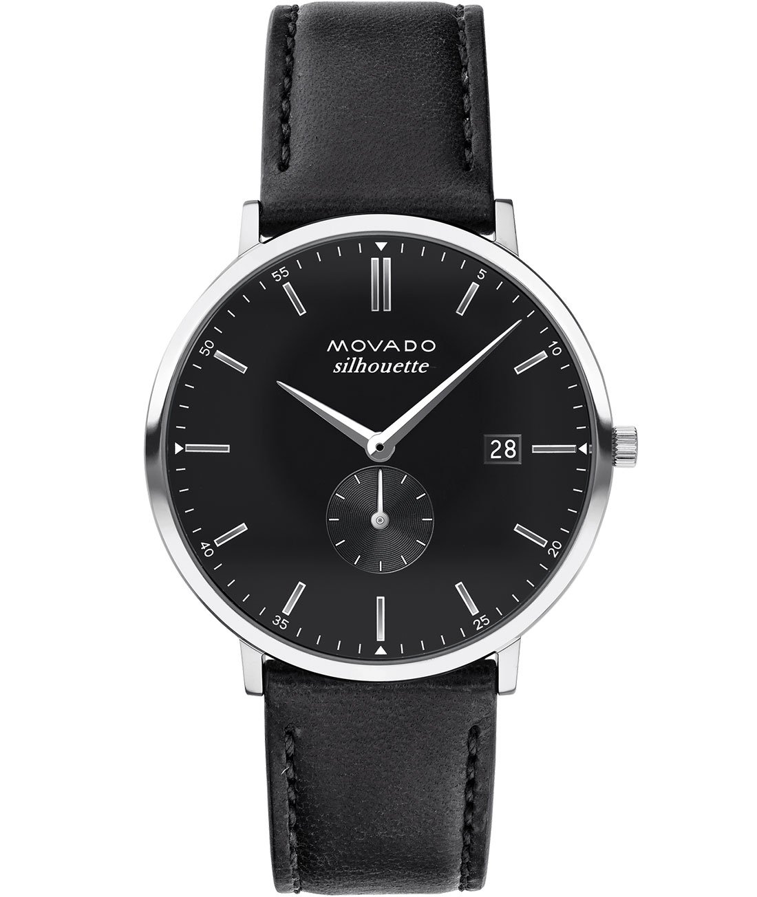 Movado Heritage Series Black Dial Watch, Blk Strap 3650066