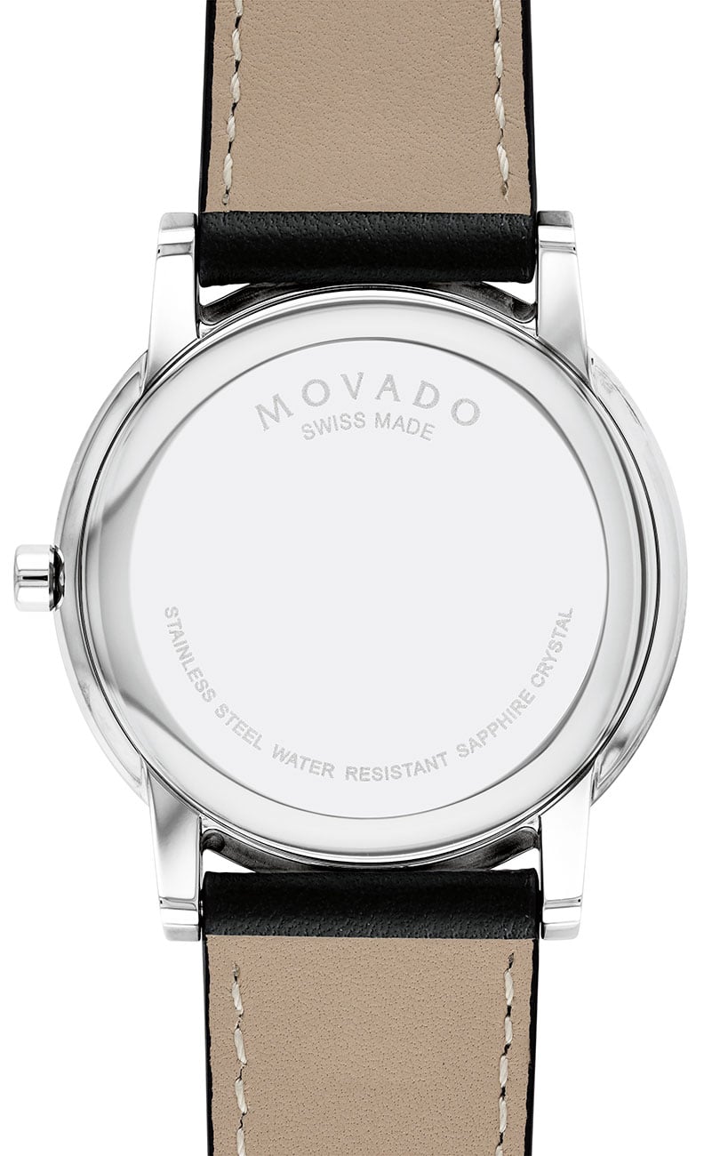 Movado Museum Classic Black Dial Leather Watch, 40mm | Abt