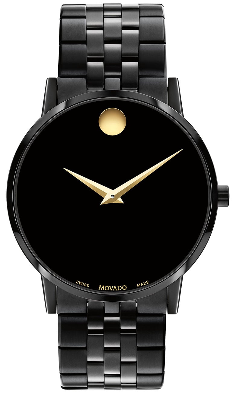 Movado Unisex Swiss Museum Classic Black Pvd Stainless Steel Bracelet Watch 40mm - Black