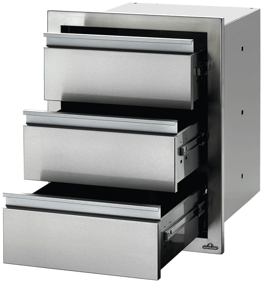 Napoleon 18" x 24" Stainless Steel Triple Drawer