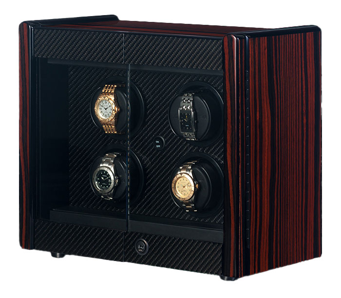 Orbita Avanti Four Macassar And Carbon Fiber Rotorwind Watch Winder