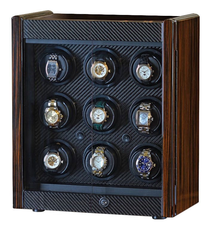 Orbita Avanti Nine Macassar And Carbon Fiber Rotorwind Watch Winder 8995$