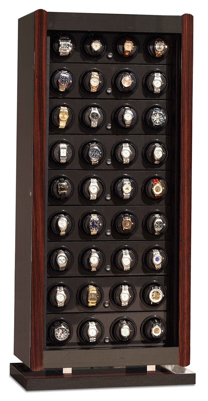 Orbita Avanti Thirty Six Macassar And Carbon Fiber  Rotorwind Watch Winder