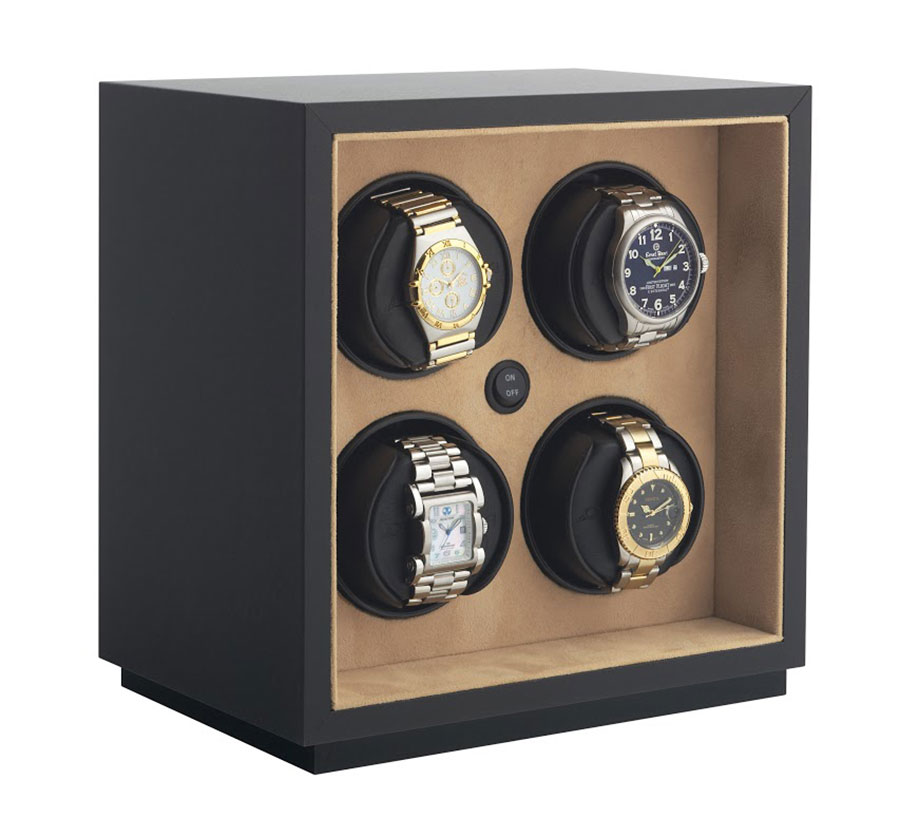 Orbita InSafe Four Black Leather Watch Winder