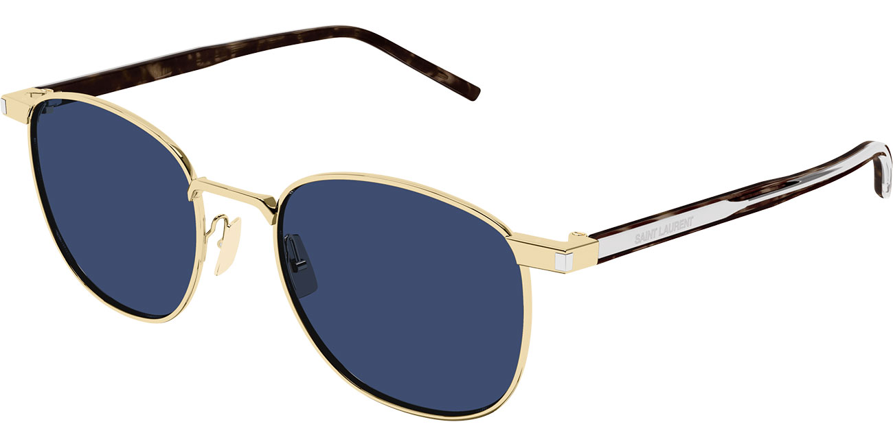 Saint Laurent 51mm Gold Cystal Sunglasses Blue lenses - SL747005
