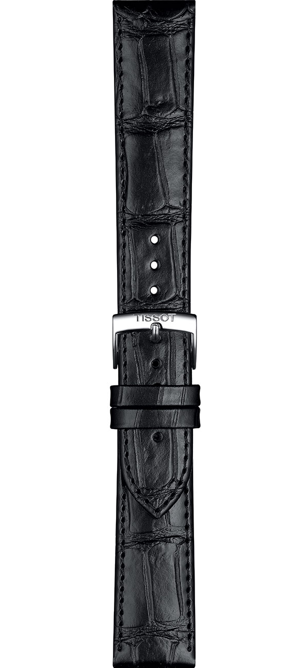 Tissot 20mm Official Black AlligatorStyle Leather Strap