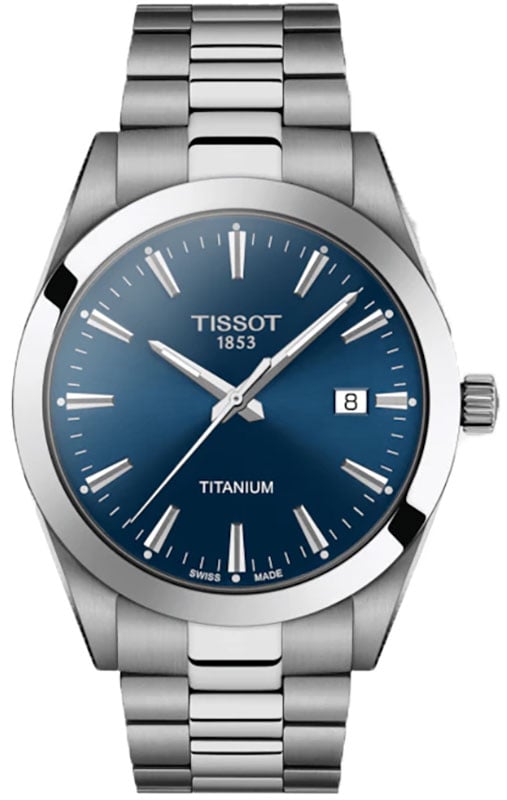 Tissot Gentleman Titanium Blue Dial Titanium Bracelet Watch 40mm