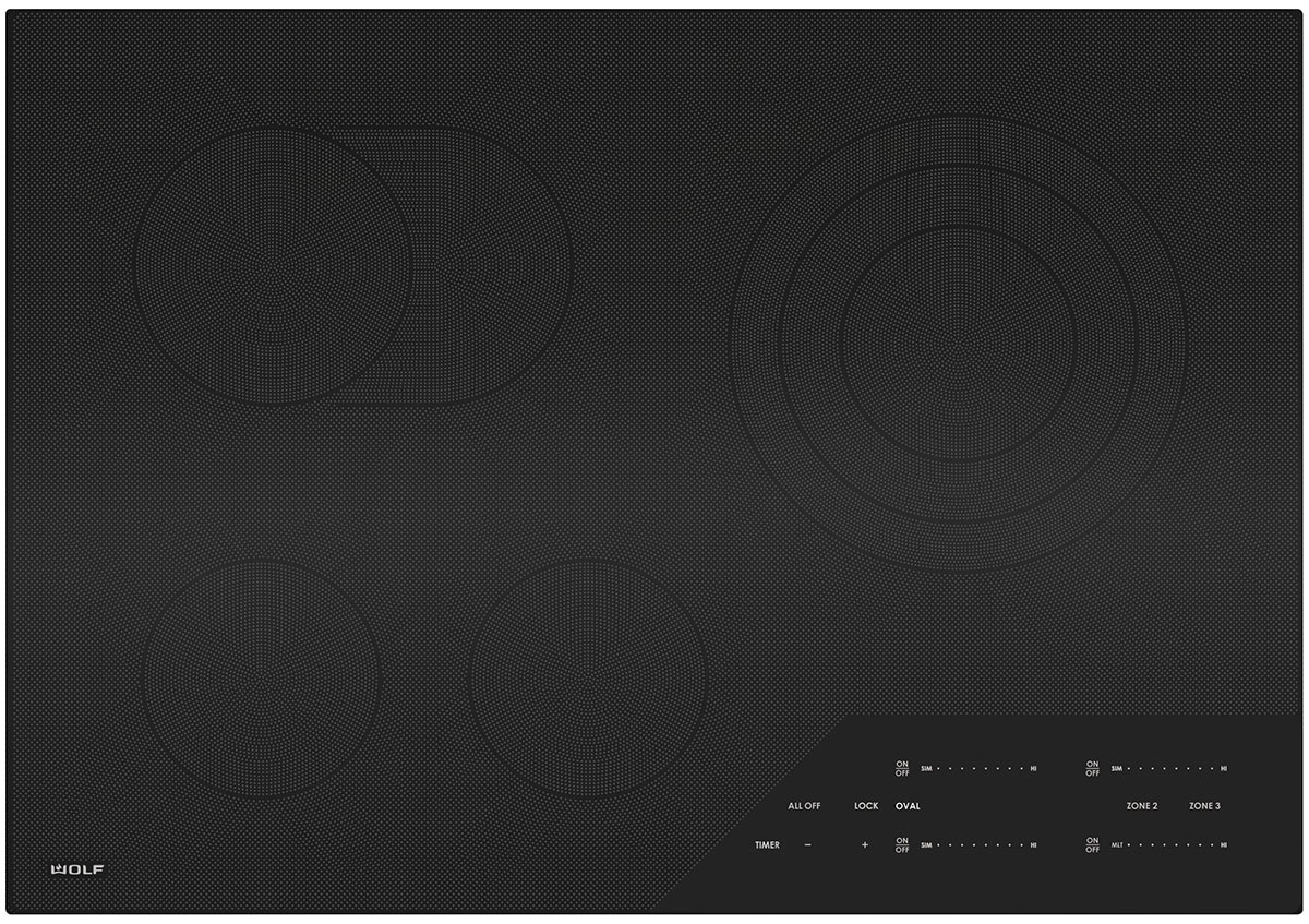 Wolf 30" Black Contemporary Electric Cooktop Abt
