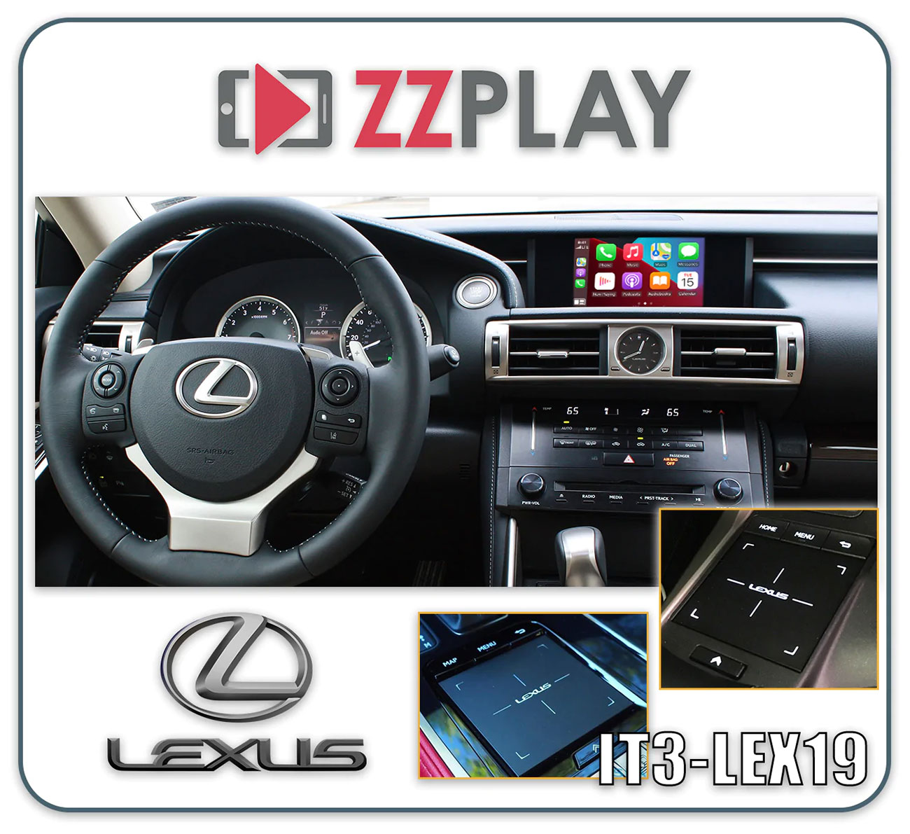ZZ-2 Wireless CarPlay & Android Auto Interface For Select Lexus Vehicles From 2014-2021 With Large Touch Control Pad