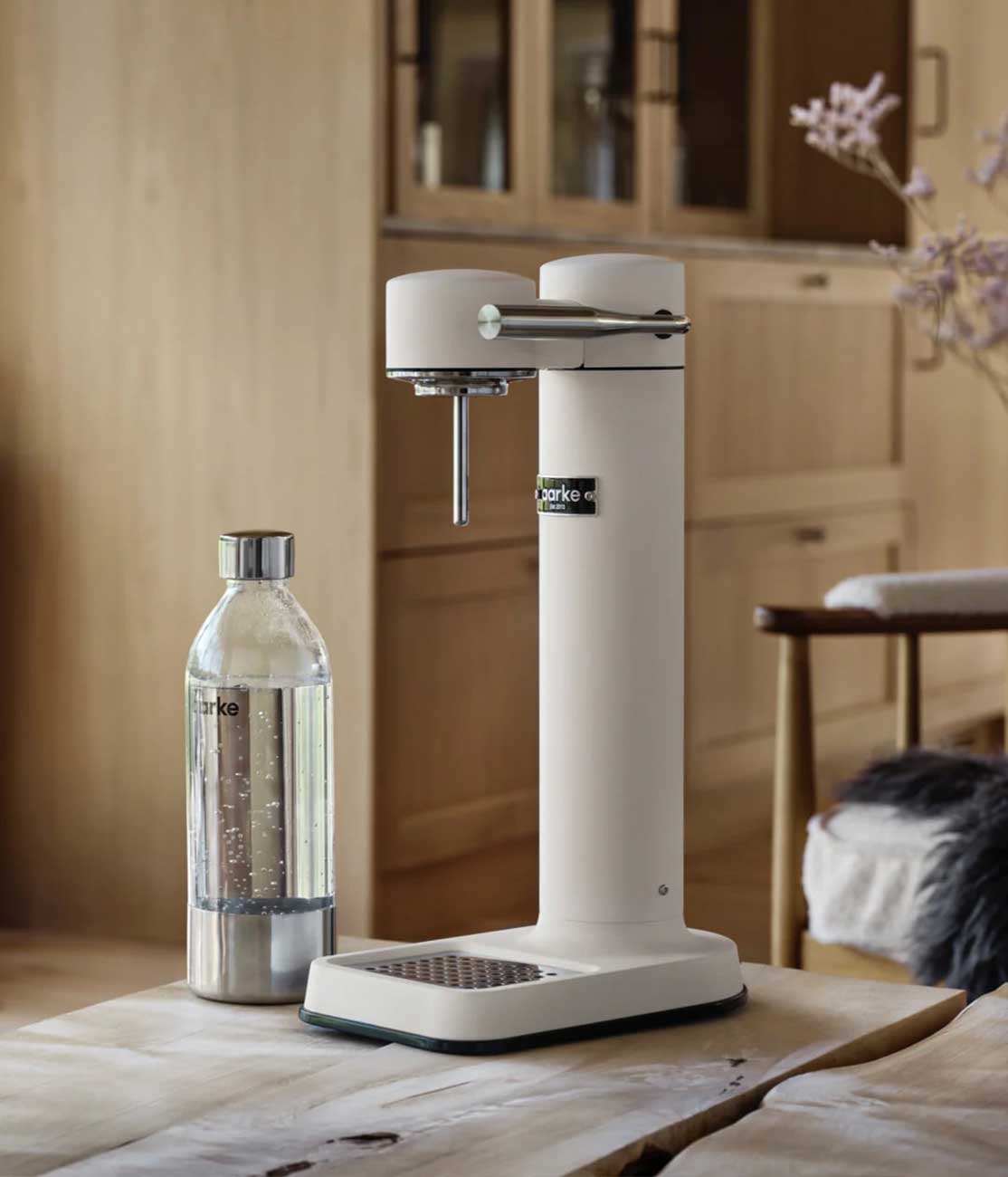 AARKE Water Carbonator III in Matte White with Steel Nozzle