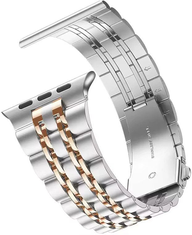 Abt 42/44/45/46/49mm Stainless Steel Chain Apple Watch Bracelet Band in Silver and Rose Gold