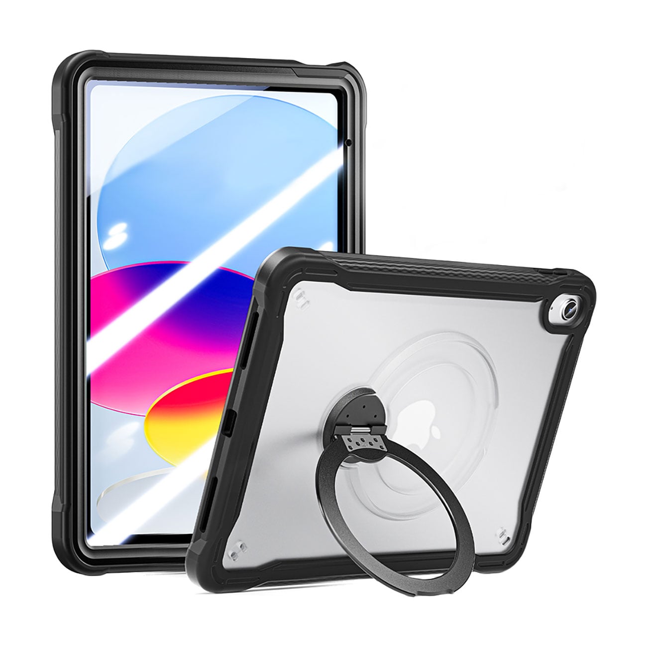 Abt Kickstand Case for iPad A16 10.9-Inch 10th/11th Gen with Built-in Screen Protector in Black