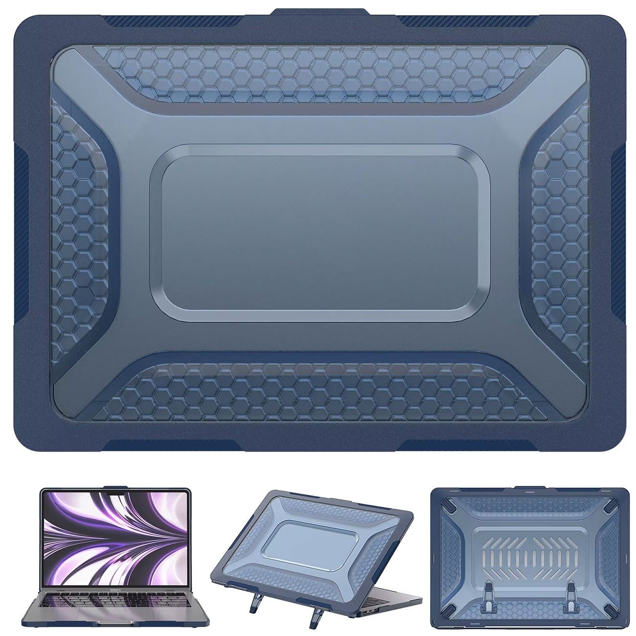 Abt Heavy Duty Hard Shell Laptop Case for MacBook Air 2026 15.3 Inch in Blue
