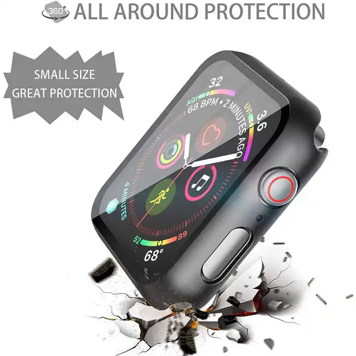 Apple Watch 45mm Screen Protector & Bumper in Black
