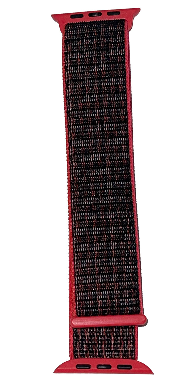 Abt 42/44/45/46/49mm Nylon Apple Watch Sport Loop Band in Scarlet Black