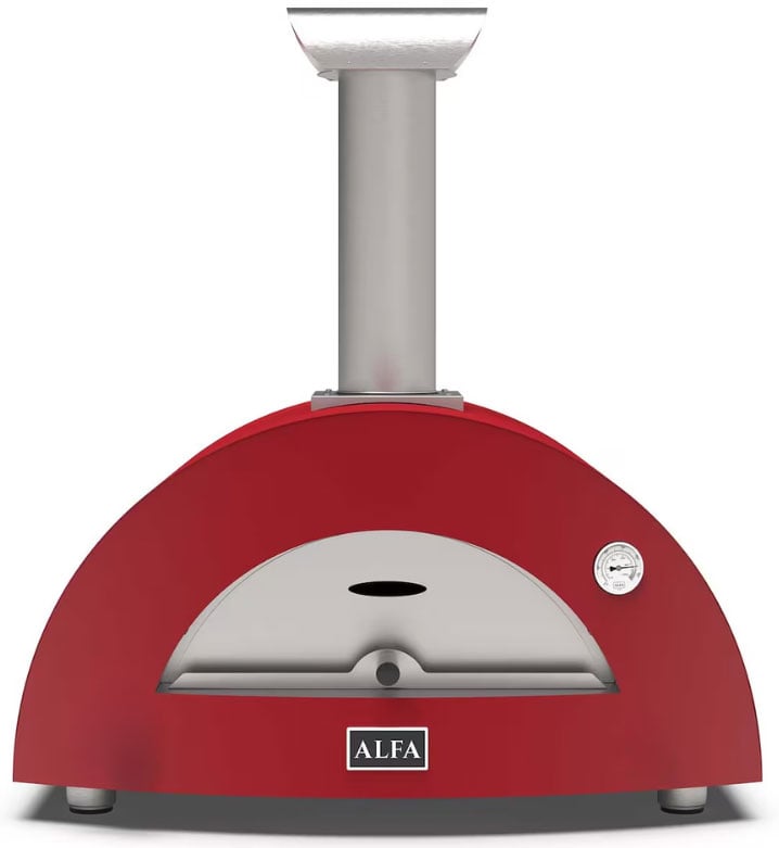 Alfa Moderno 2 Pizze Outdoor Pizza Oven Wood Fired in Ruby Red