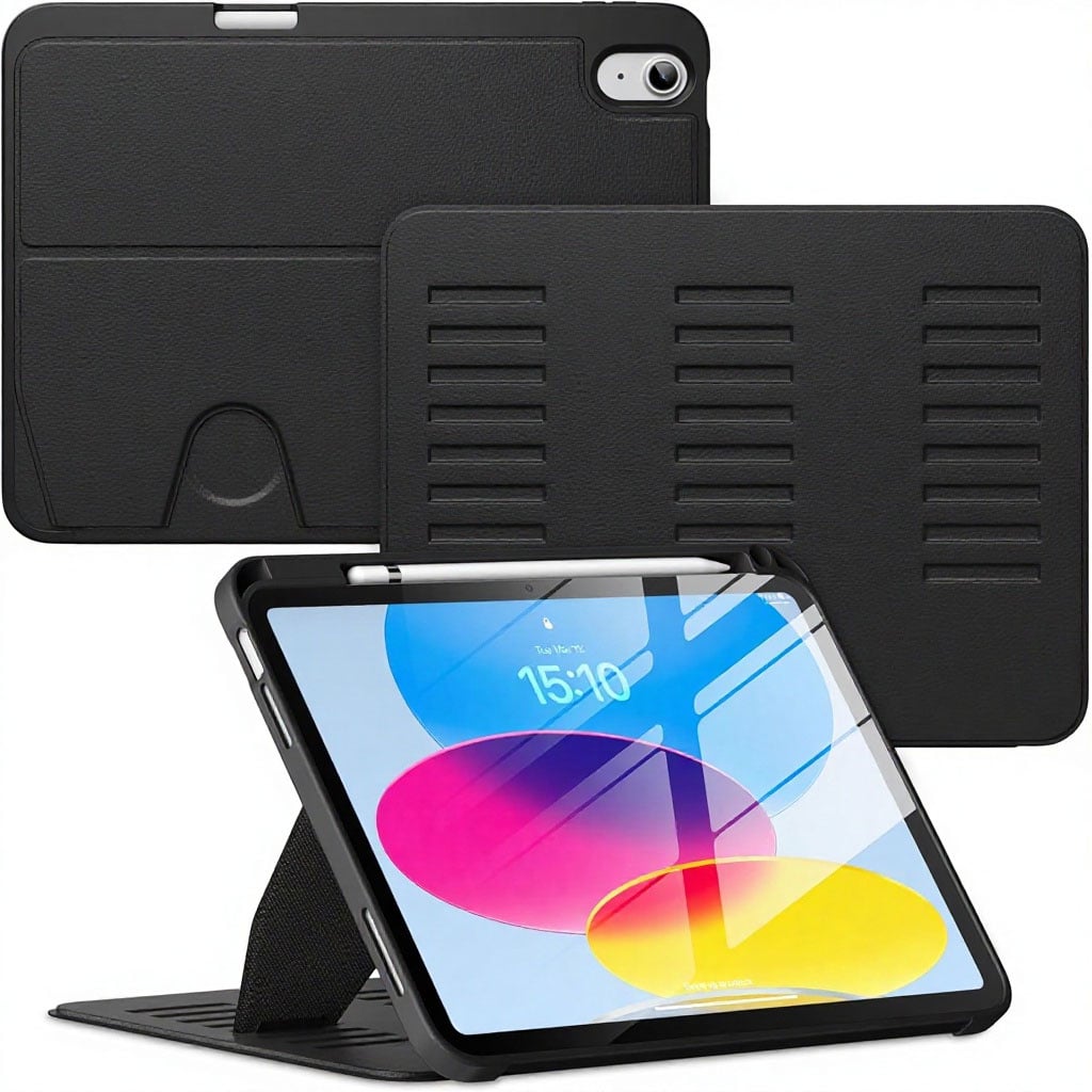 Abt Magnetic Stand iPad Case for iPad A16 10.9-Inch 10th/11th Generation in Black