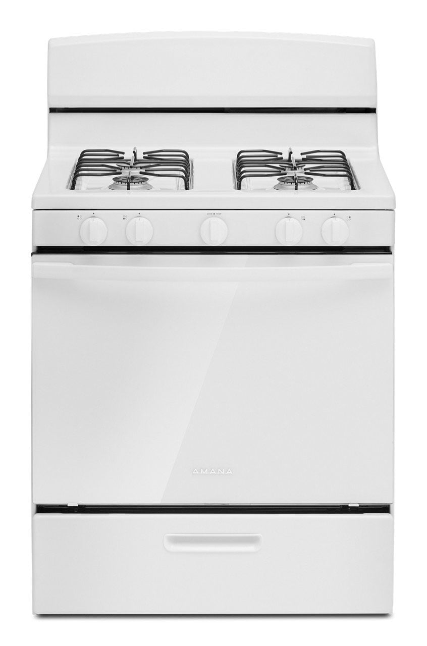 Amana Gas Range with Easy-Clean Glass Door 30-Inch in White