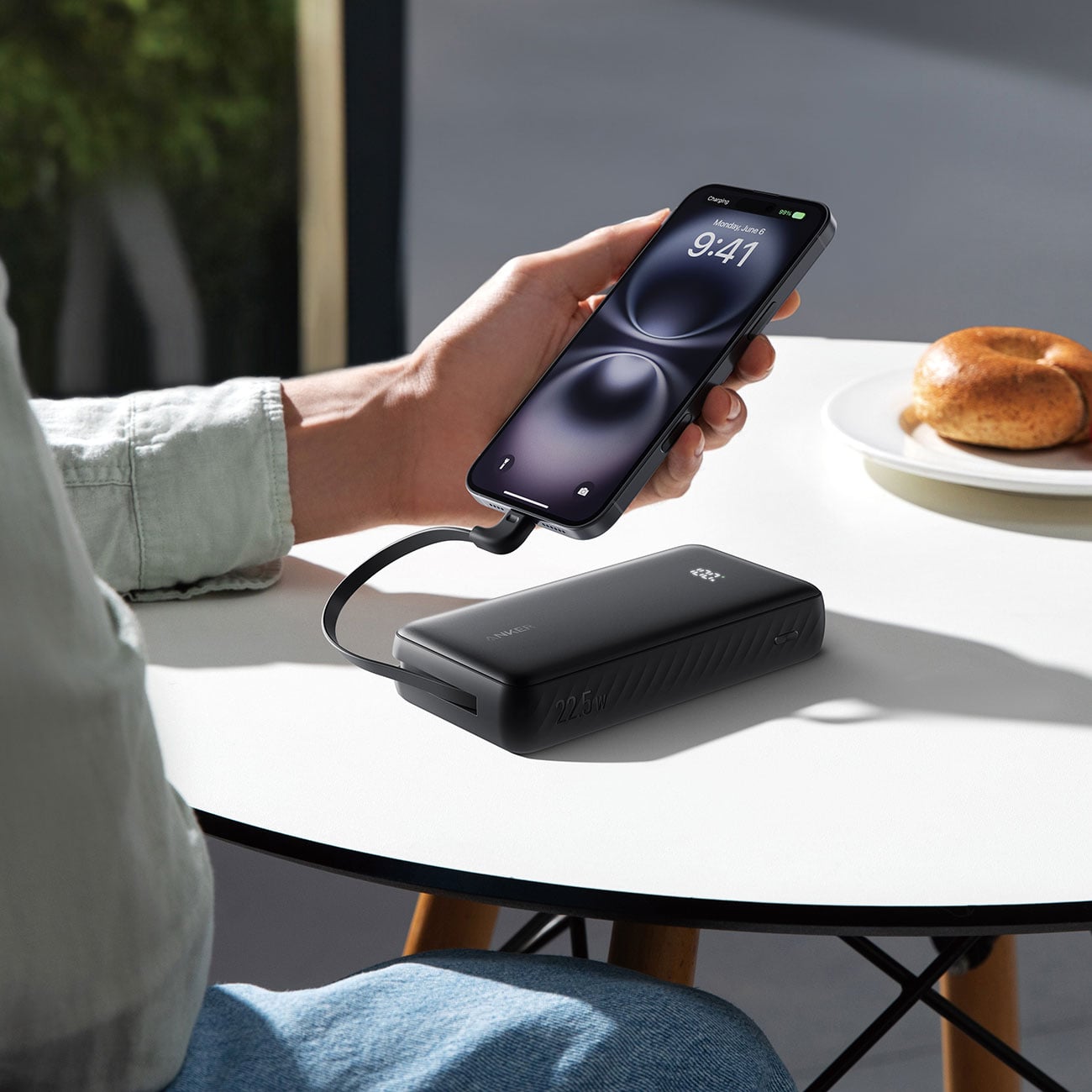 Anker Zolo Power Bank (10,000mAh, Built-In USB-C Cable) - A110DH11-1