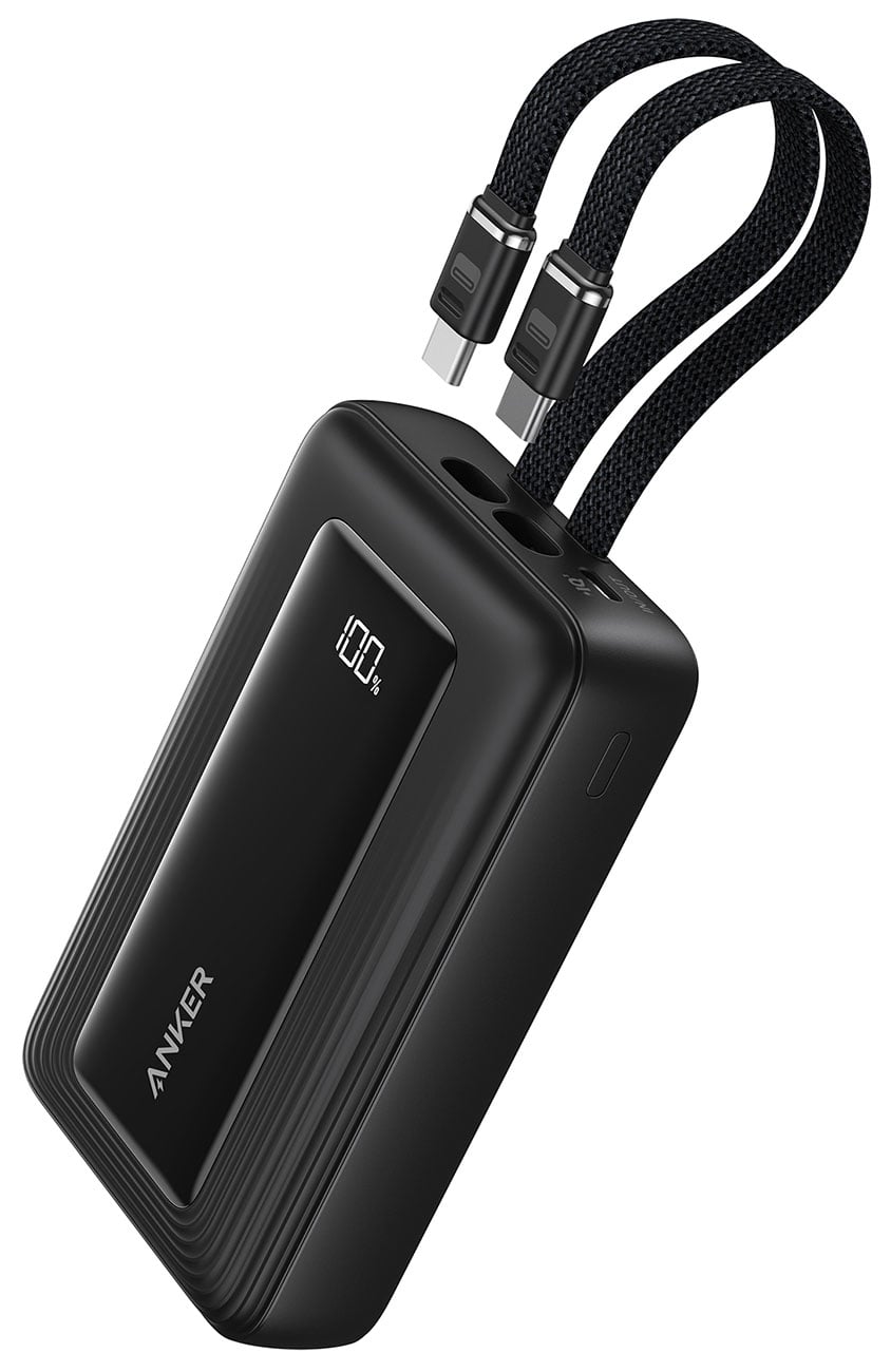 Anker Power Bank (10,000mAh, 35W, Dual Built-in USB-C Cables)
