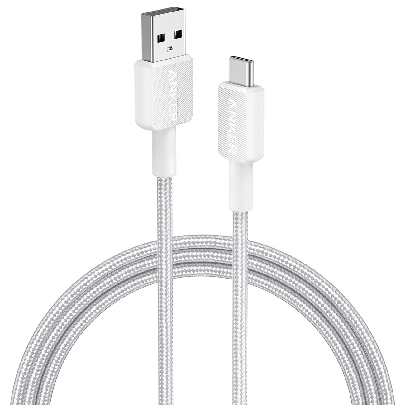 Anker Braided USB-A to USB-C Cable (6 Ft) in White